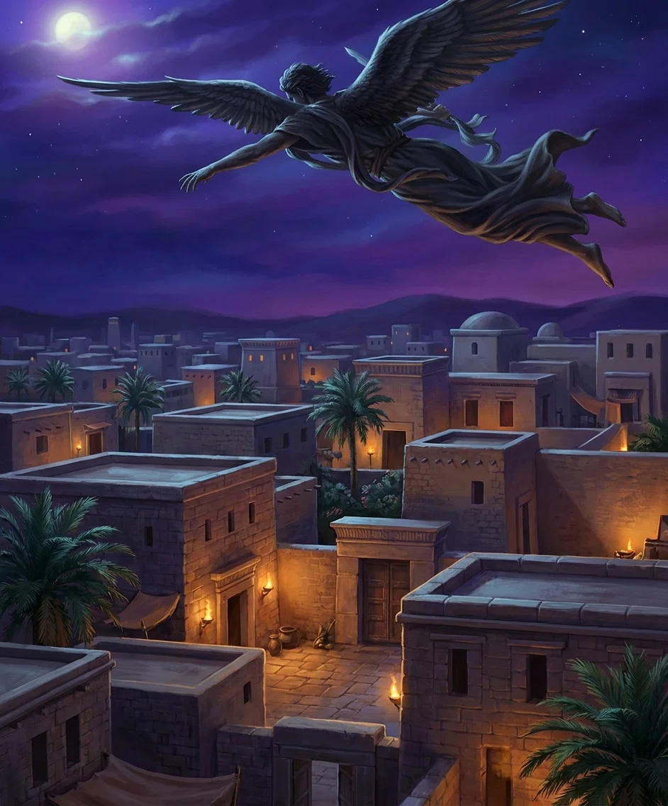 “The destroying angel was bidden to slay the first-born of man and beast among the Egyptians.”