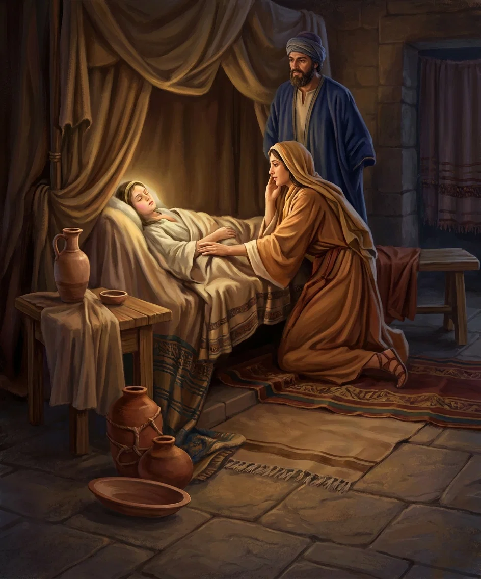 “At the same hour the watchers beside the dying child in the home at Capernaum beheld a sudden and mysterious change.”