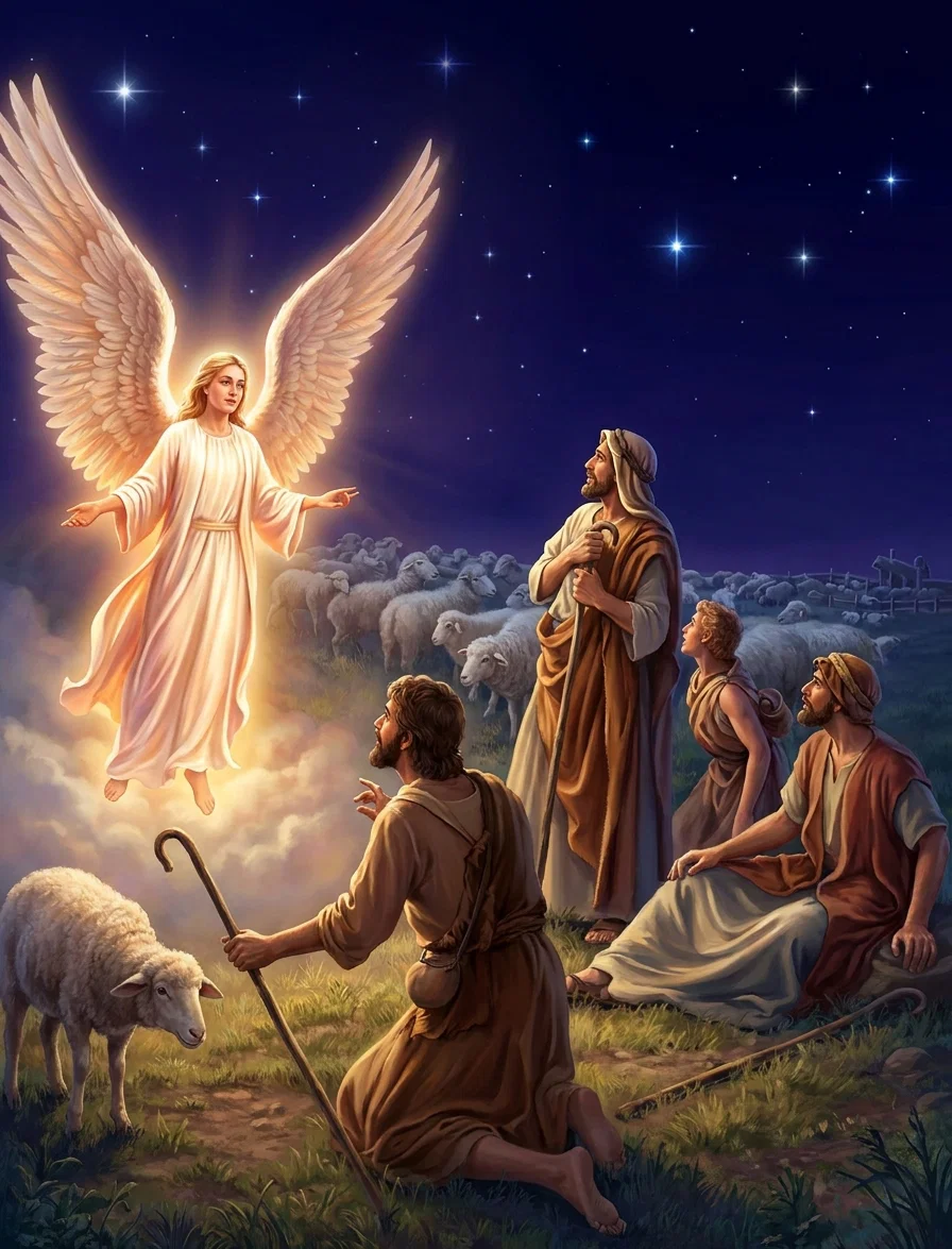 THE ANNOUNCEMENT TO THE SHEPHERDS.

“Behold, I bring you good tidings of great joy, which shall be to all people.”
