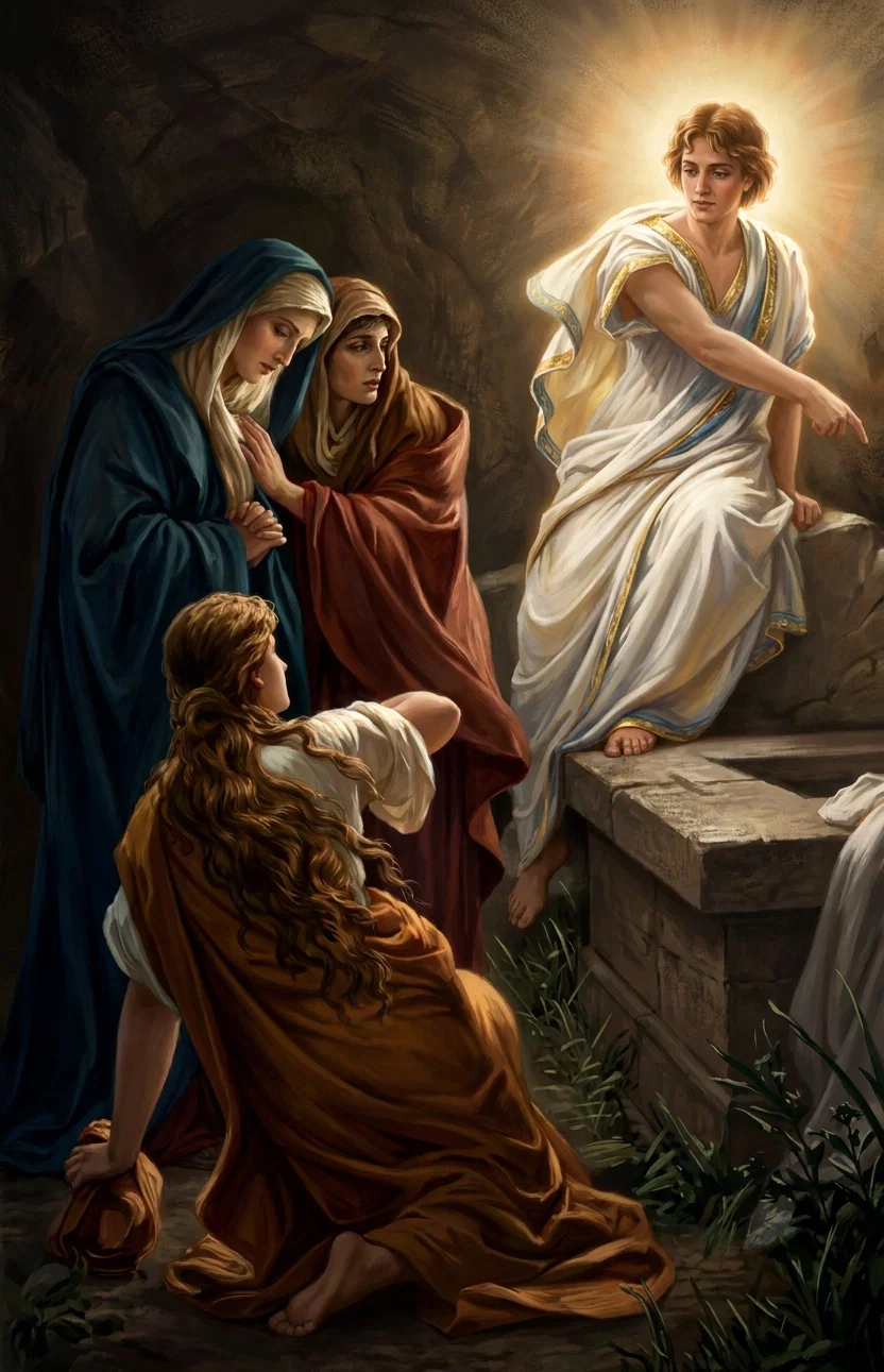 WOMEN AT THE TOMB.

“He is not here, but is risen.” Page 789.