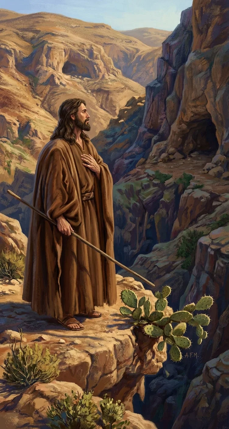 “In the midst of barren hills, wild ravines, and rocky caves.”
