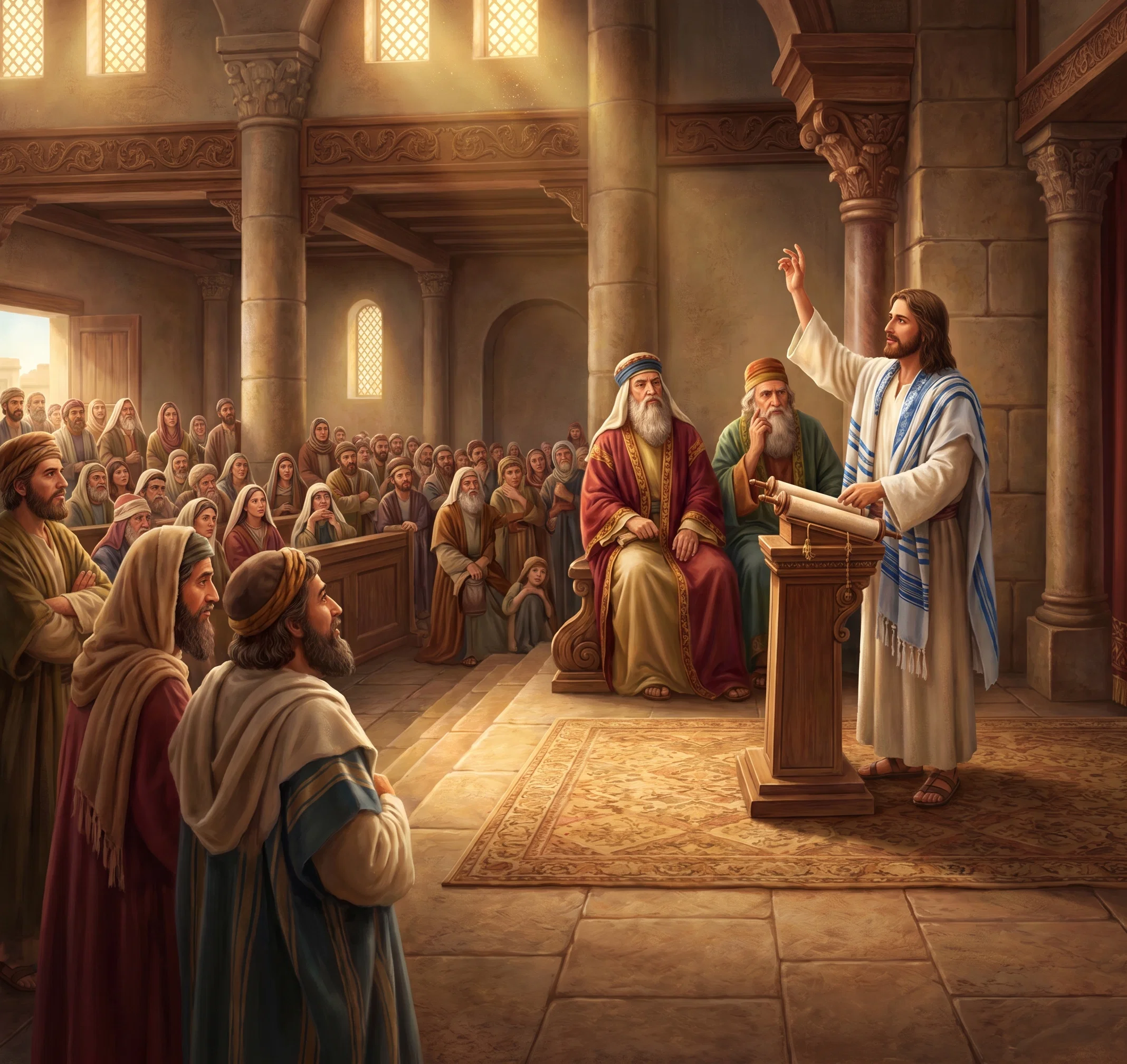 “Often in the synagogue on the Sabbath day He was called upon to read the lesson from the prophets.” Page 74.