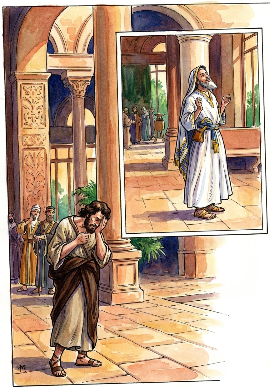 “He is full of self-praise. He looks it, he walks it, he prays it.”

The publican “knew that he had no merit to commend him to God, and in utter self-despair he cried, ‘God be merciful to me, a sinner.’”