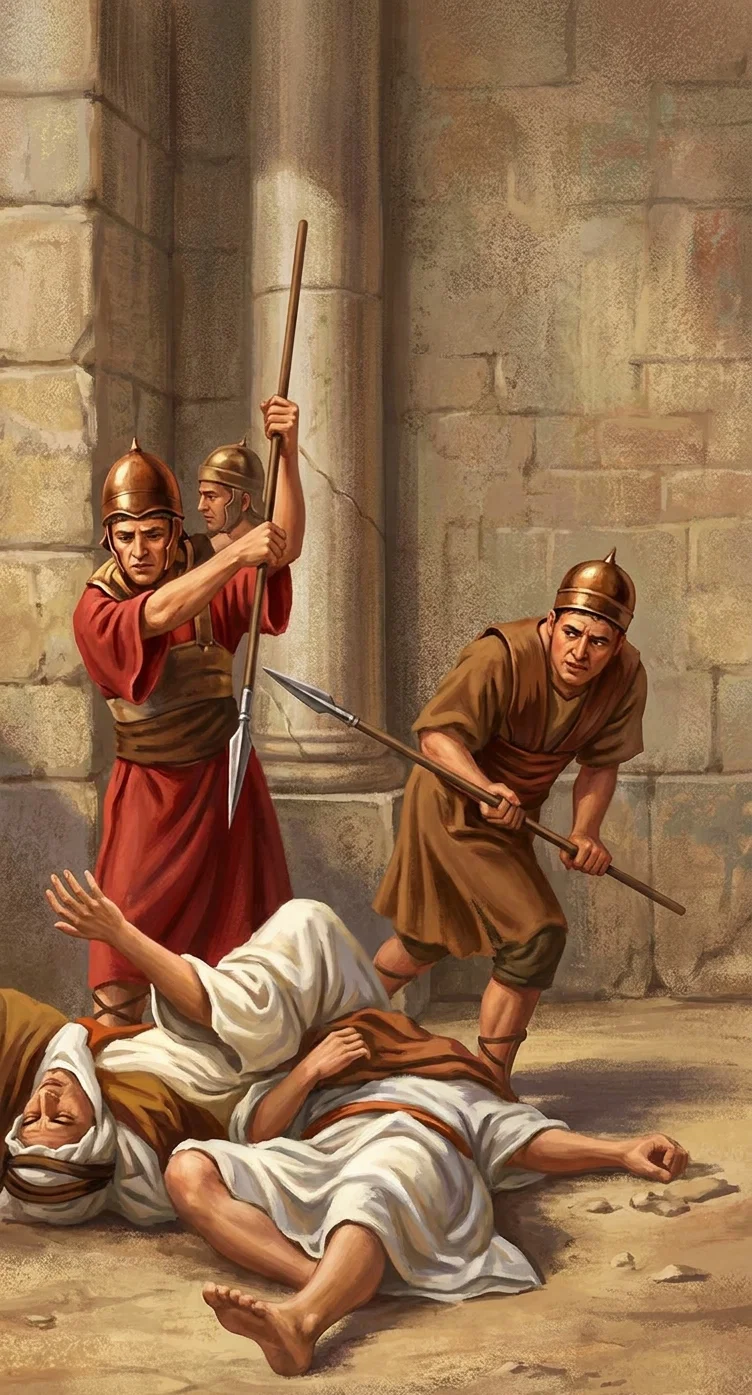 …'s “soldiers” had cut down some Galilean …ims in “the very act of slaying their sacrifices.”