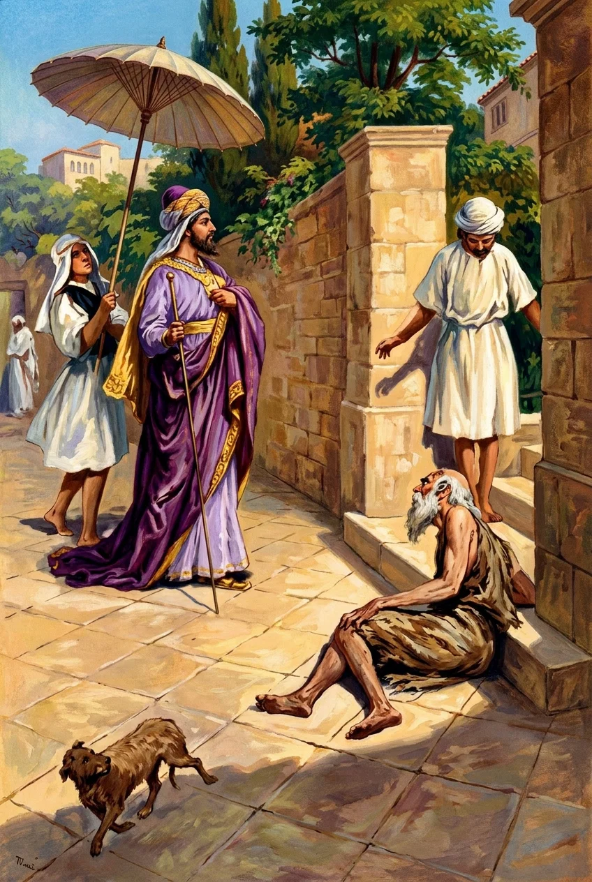 AT THE RICH MAN’S GATE

“If the poor, loathsome specimen of humanity could be comforted by beholding him as he entered his gates,”