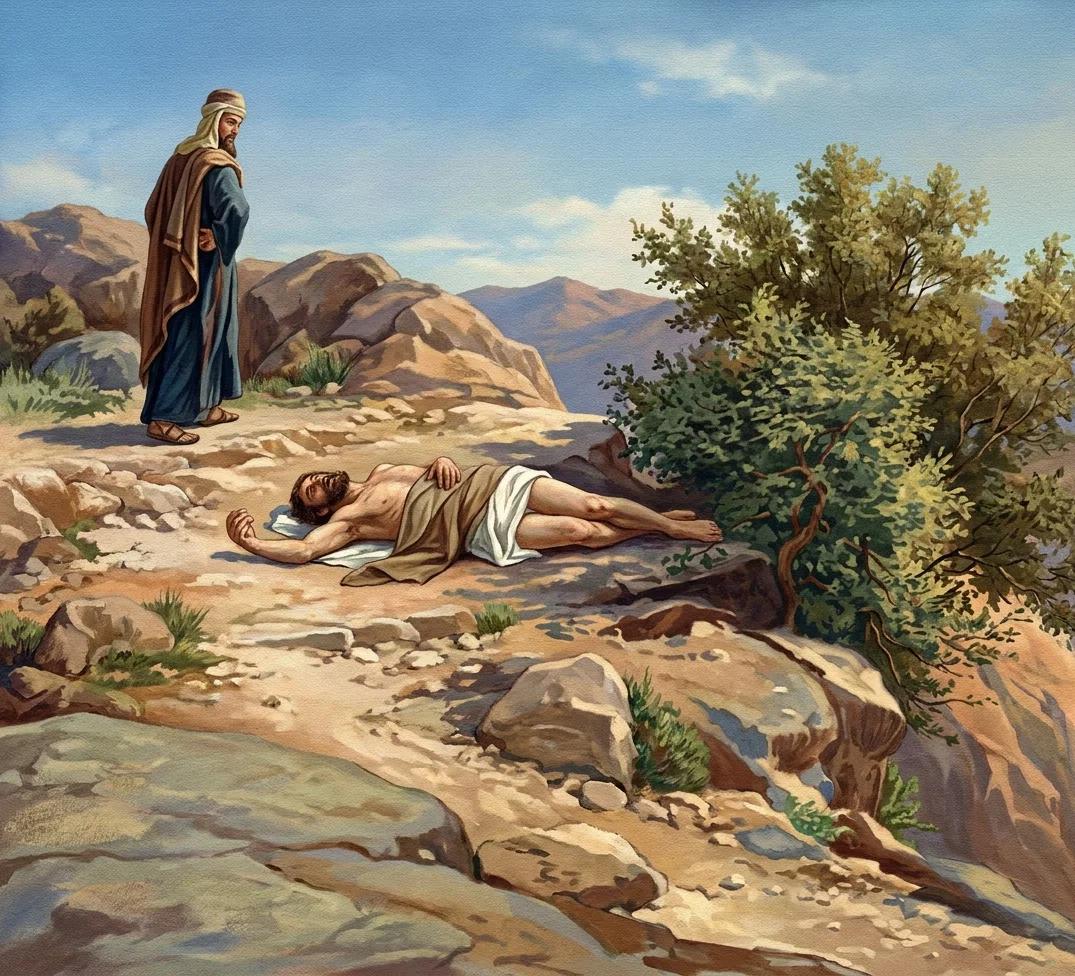 “A priest came that way,” and “passed by on the other side.”