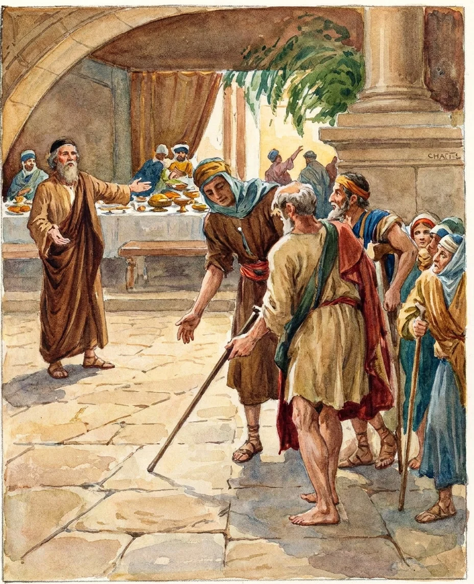 “Go out quickly into the streets and lanes of the city, and bring in hither the poor, and the maimed, and the halt, and the blind.”
