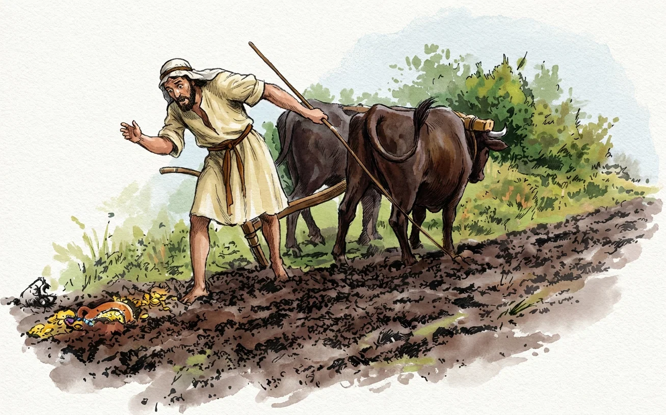 “Buried treasure is unearthed . . . A fortune is within his reach.”