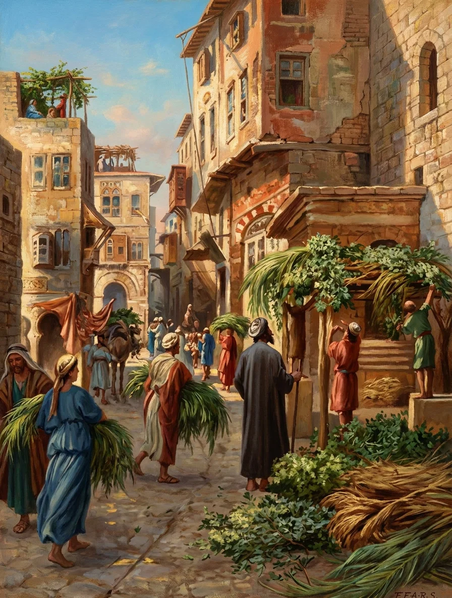 “And made themselves booths, every one upon the roof of his house, . . . and in the street.”