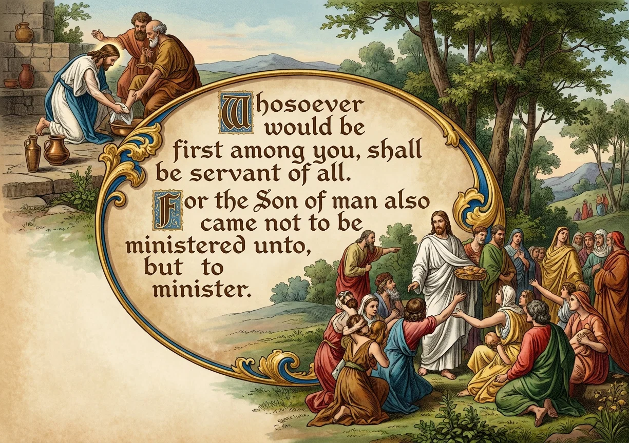 Whosoever would be first among you, shall be servant of all. For the Son of man also came not to be ministered unto, but to minister.