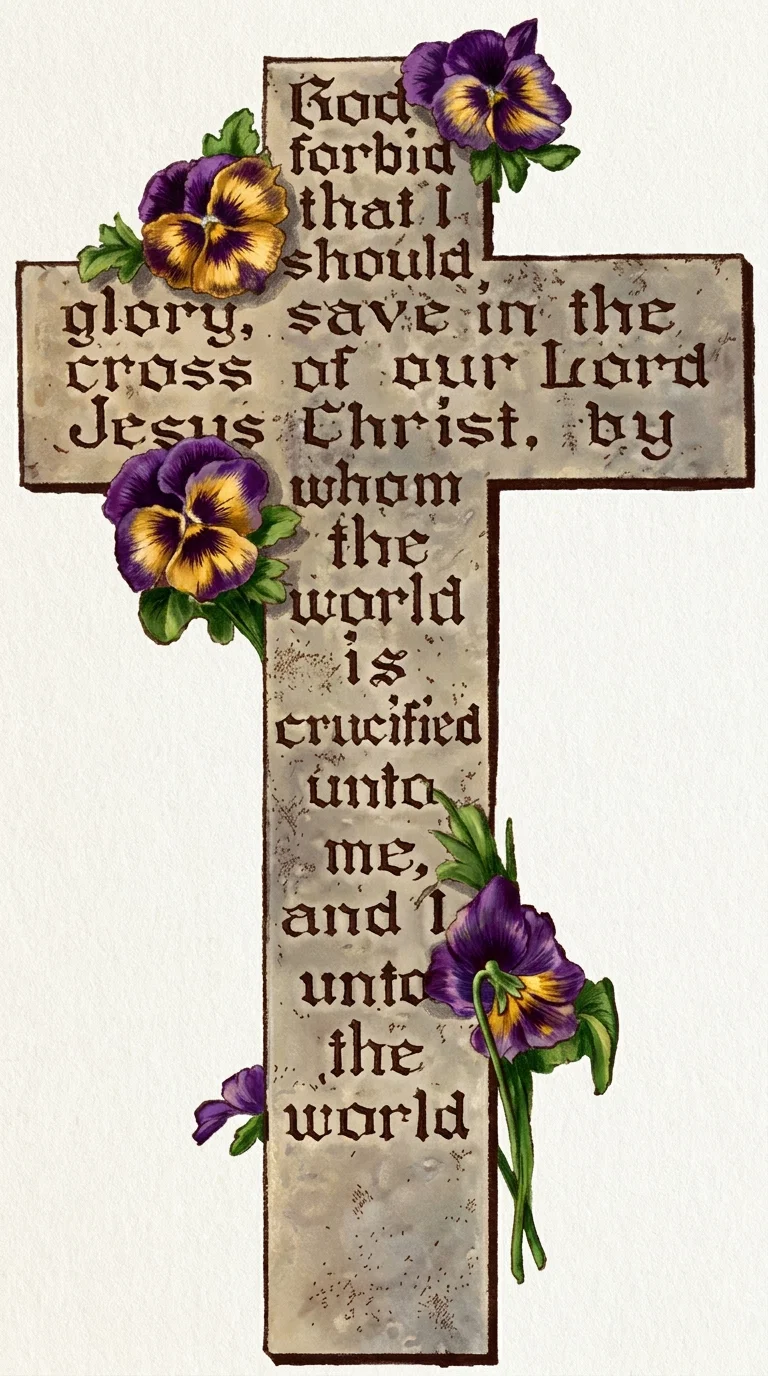 God forbid that I should glory, save in the cross of our Lord Jesus Christ, by whom the world is crucified unto me, and I unto the world.