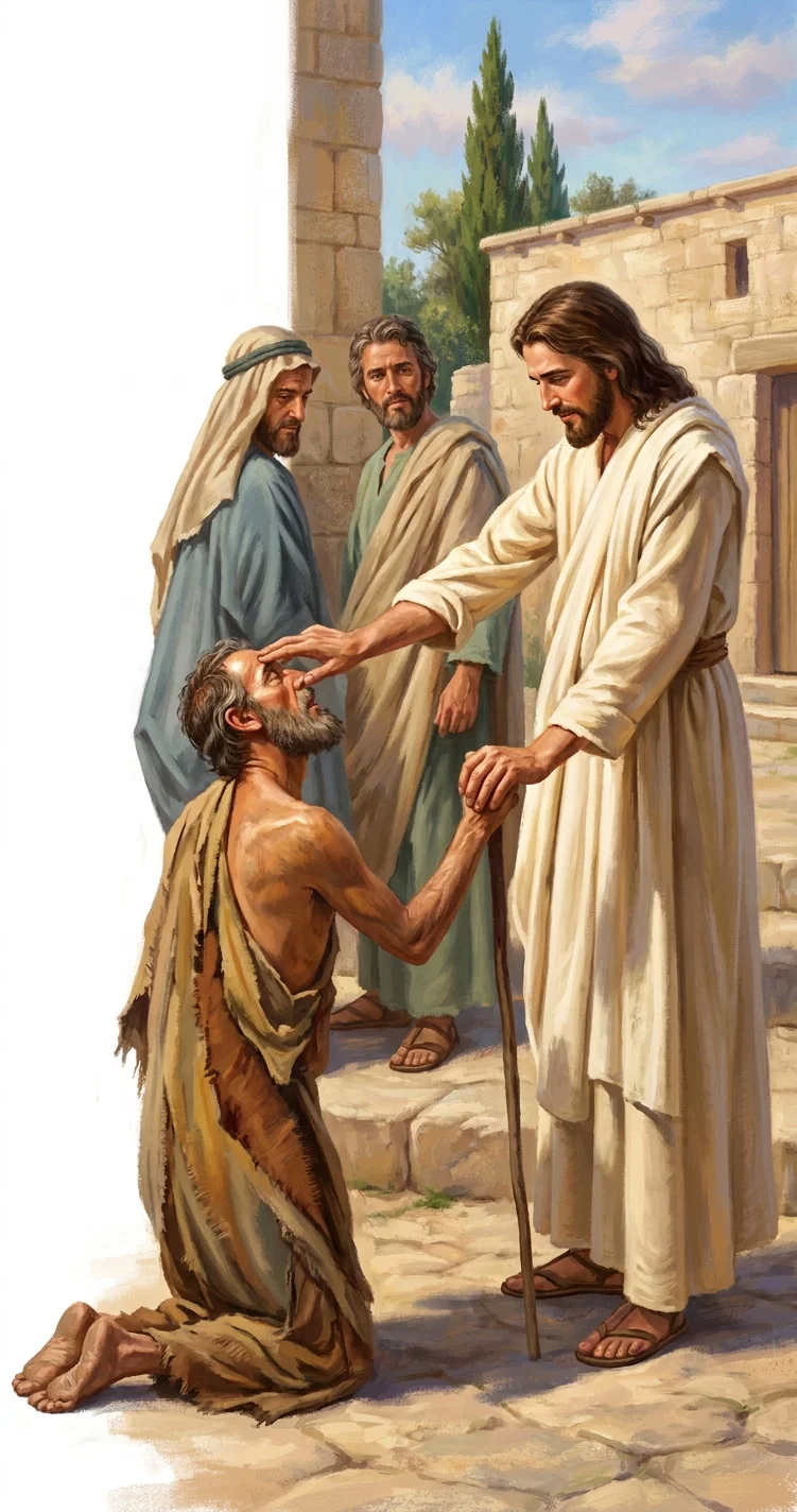 “A word, a touch of His hand, opened the blind eyes to behold the light of day.”