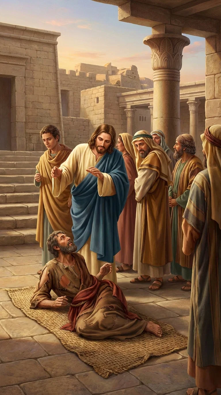 “ A tender, compassionate face bent over him, and the words, ‘ Wilt thou be made whole?’ arrested his attention.”