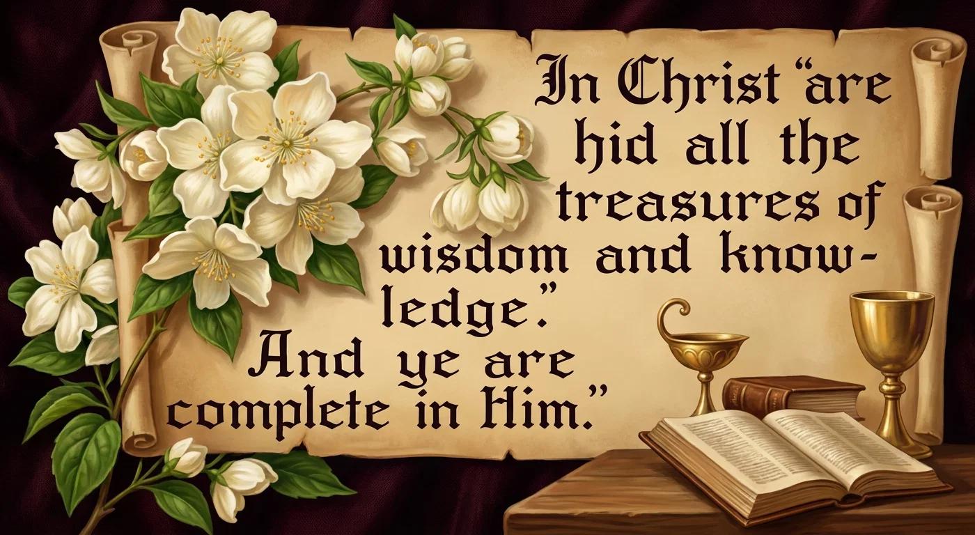 In Christ are hid all the treasures of wisdom and knowledge.” And ye are “complete in Him.”
