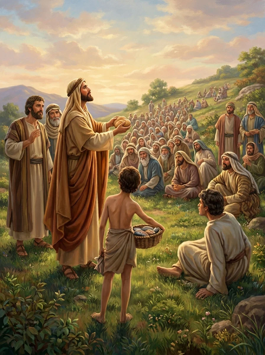 He blessed, and brake, and gave the loaves . . . to the multitude.