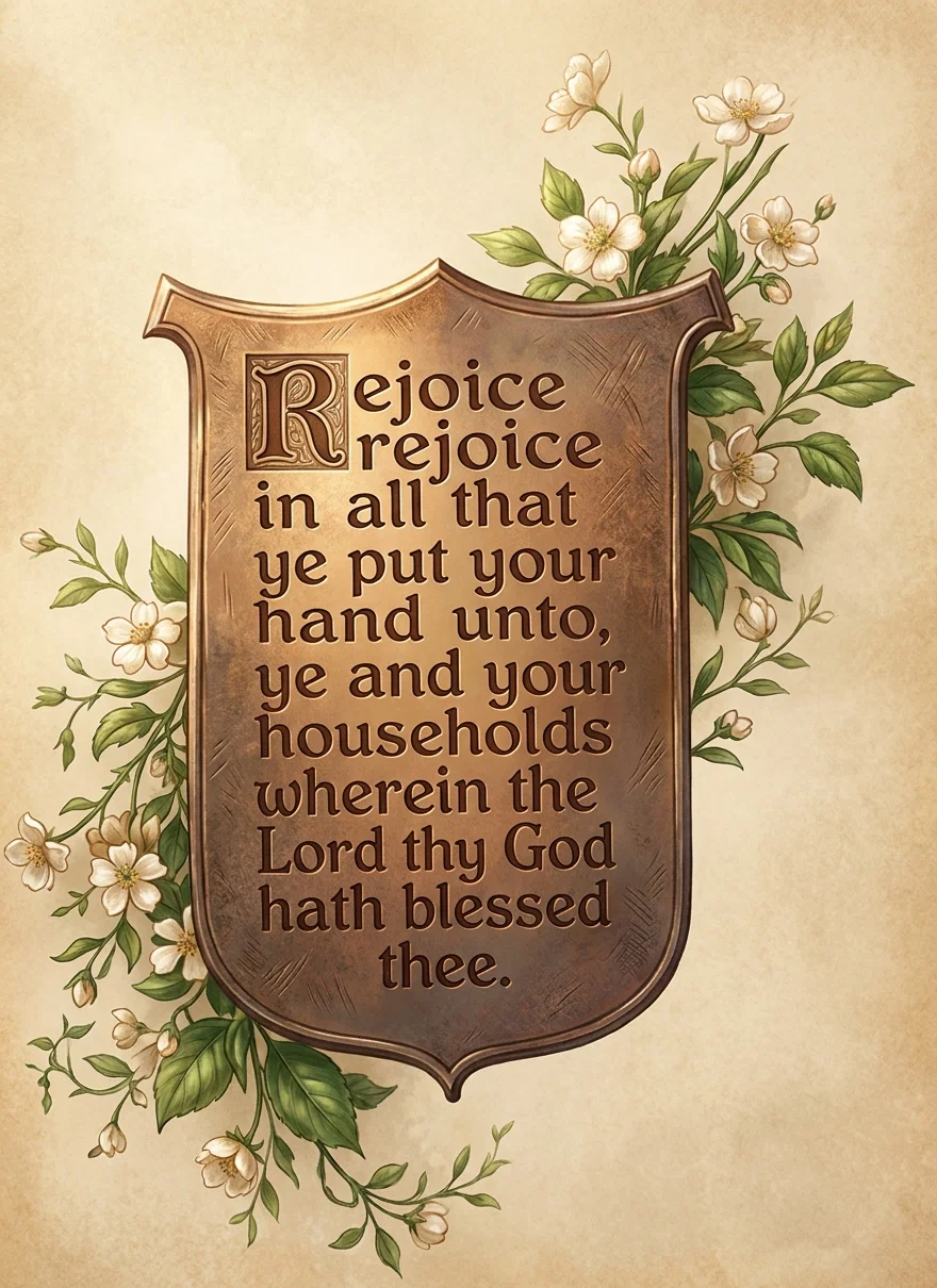 Ye shall rejoice in all that ye put your hand unto, ye and your households wherein the Lord thy God hath blessed thee.