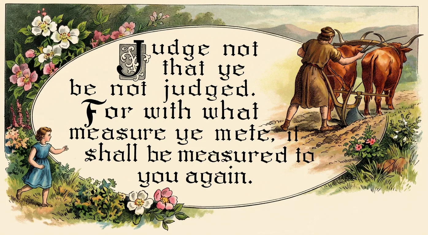 Judge not that ye be not judged. For with what measure ye mete, it shall be measured to you again.