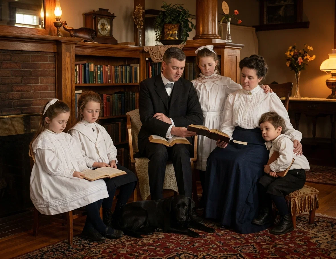 At the hour of worship, “let the family unite in offering grateful prayer and raising the song of praise.”