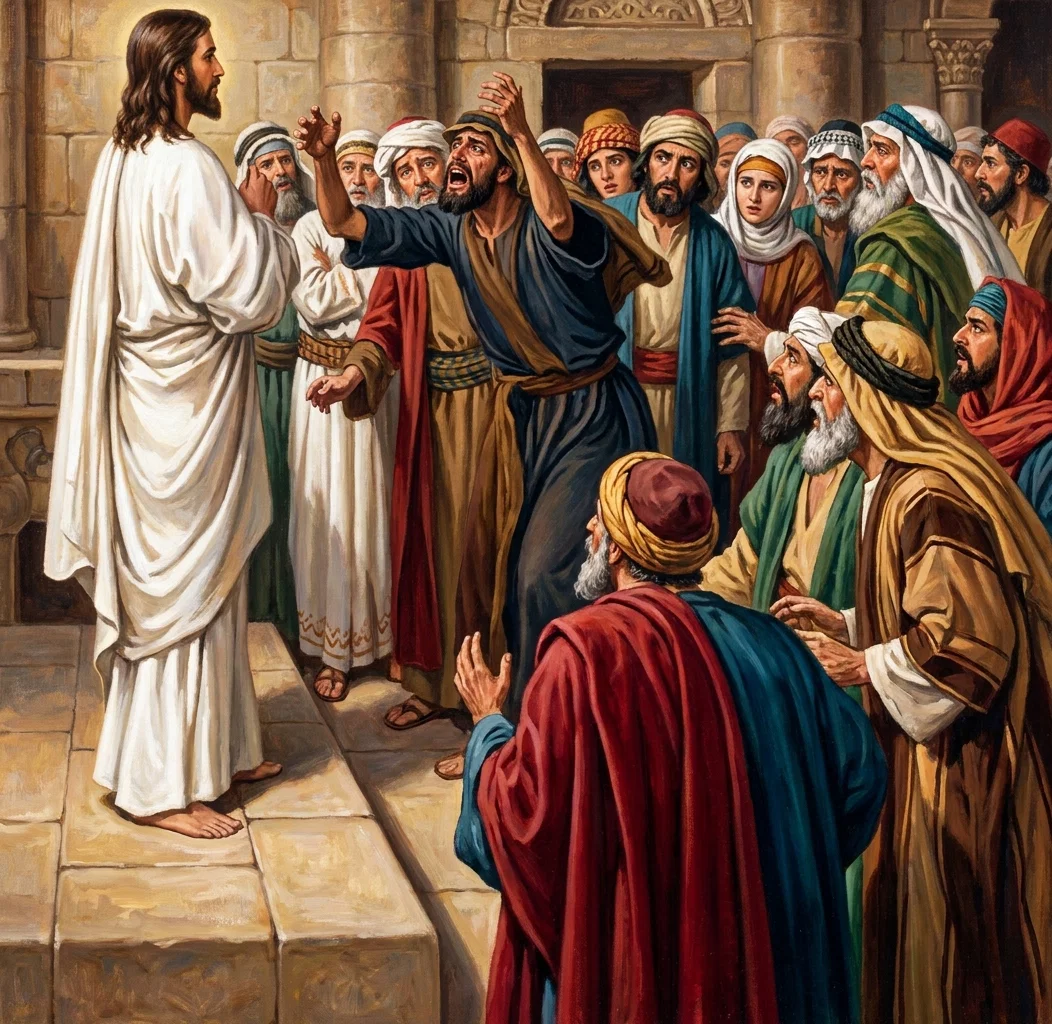 “A madman rushed forward, . . . crying out, ‘Let us alone.’”