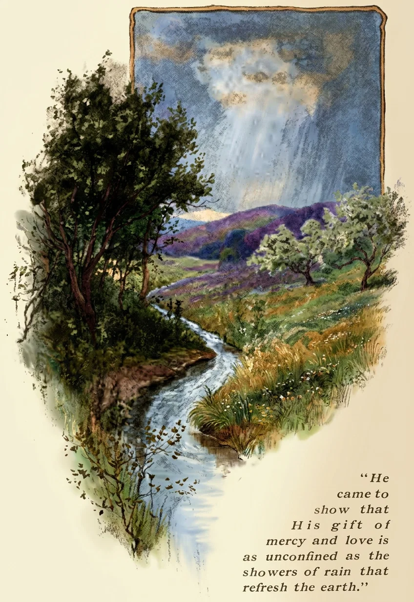 “He came to show that His gift of mercy and love is as unconfined as the showers of rain that refresh the earth.”