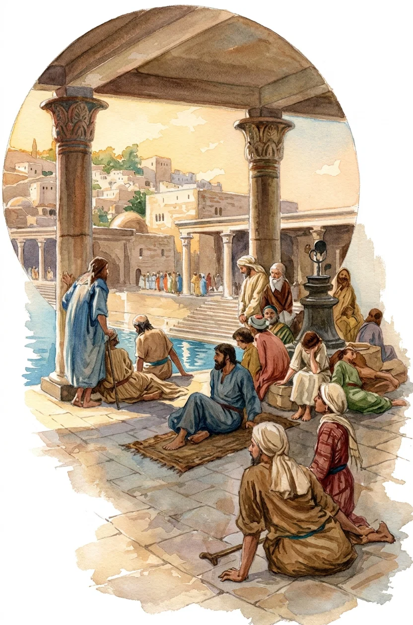 “In these lay a multitude of impotent folk; . . . waiting for the moving of the water.”