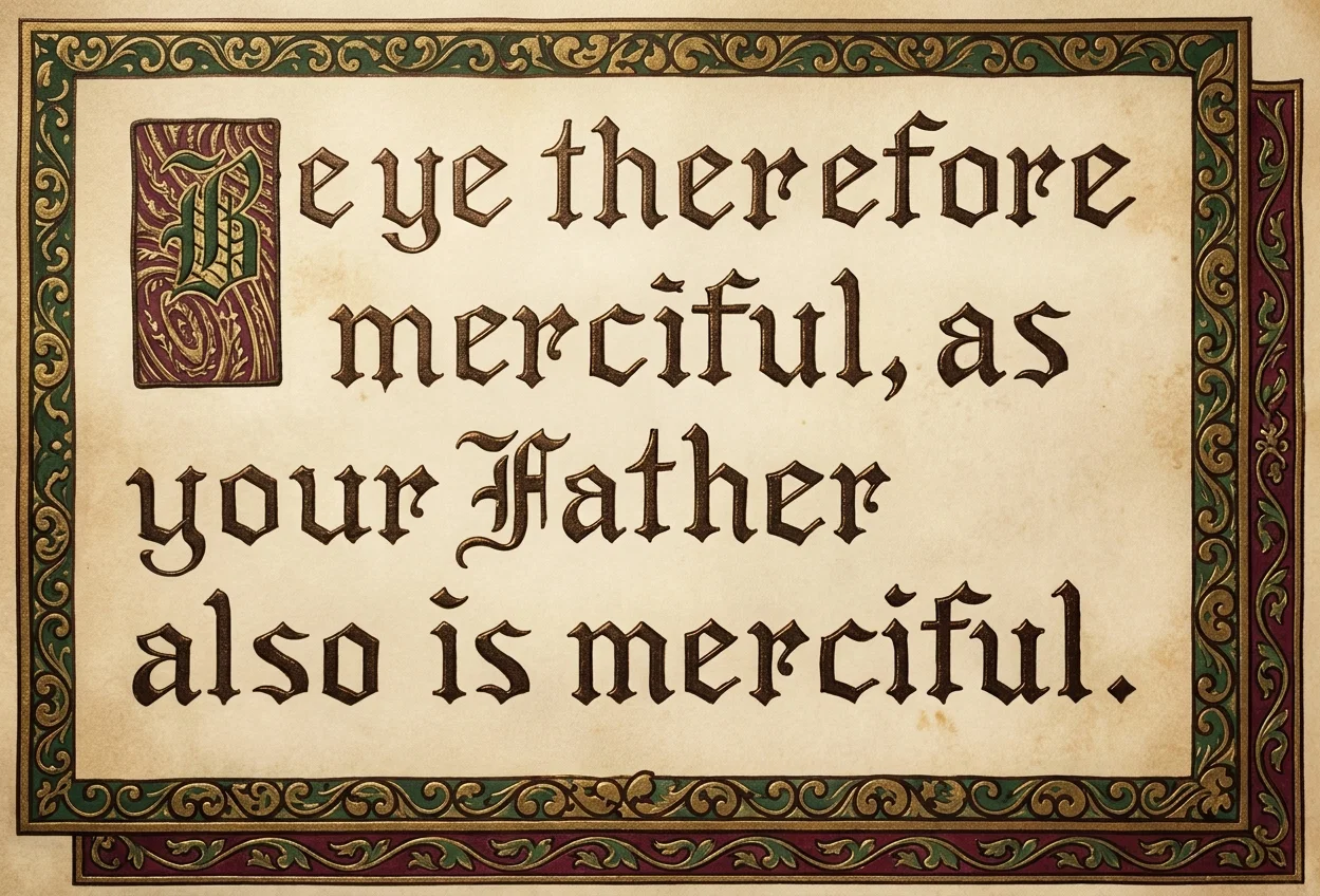 Be ye therefore merciful, as your Father also is merciful.