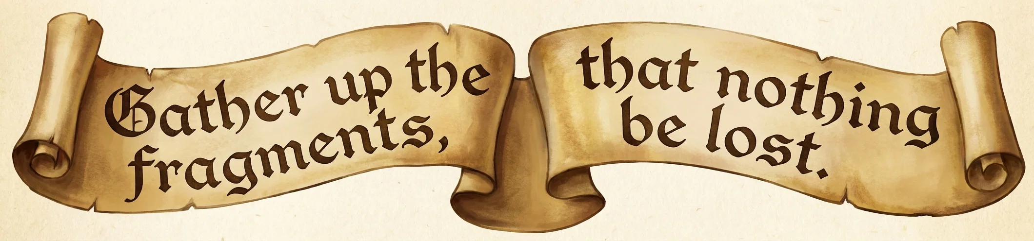 Gather up the fragments that nothing be lost.