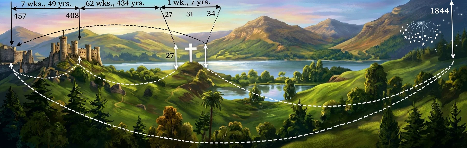 DIAGRAM OF PROPHETIC PERIODS — “Unto two thousand and three hundred days; then shall the sanctuary be cleansed.”