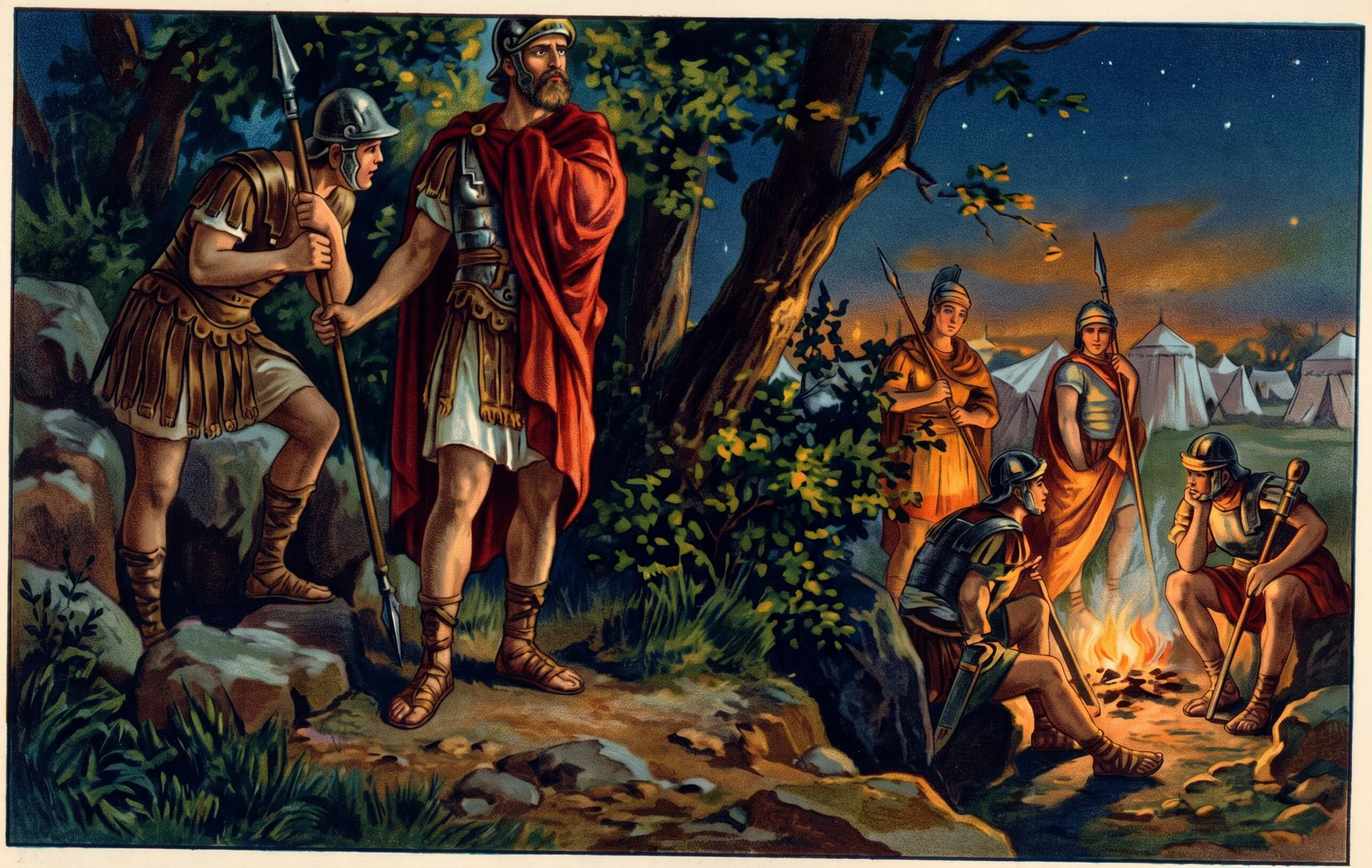 “Waiting in the darkness and silence, he heard a soldier relating a dream to his companion.”