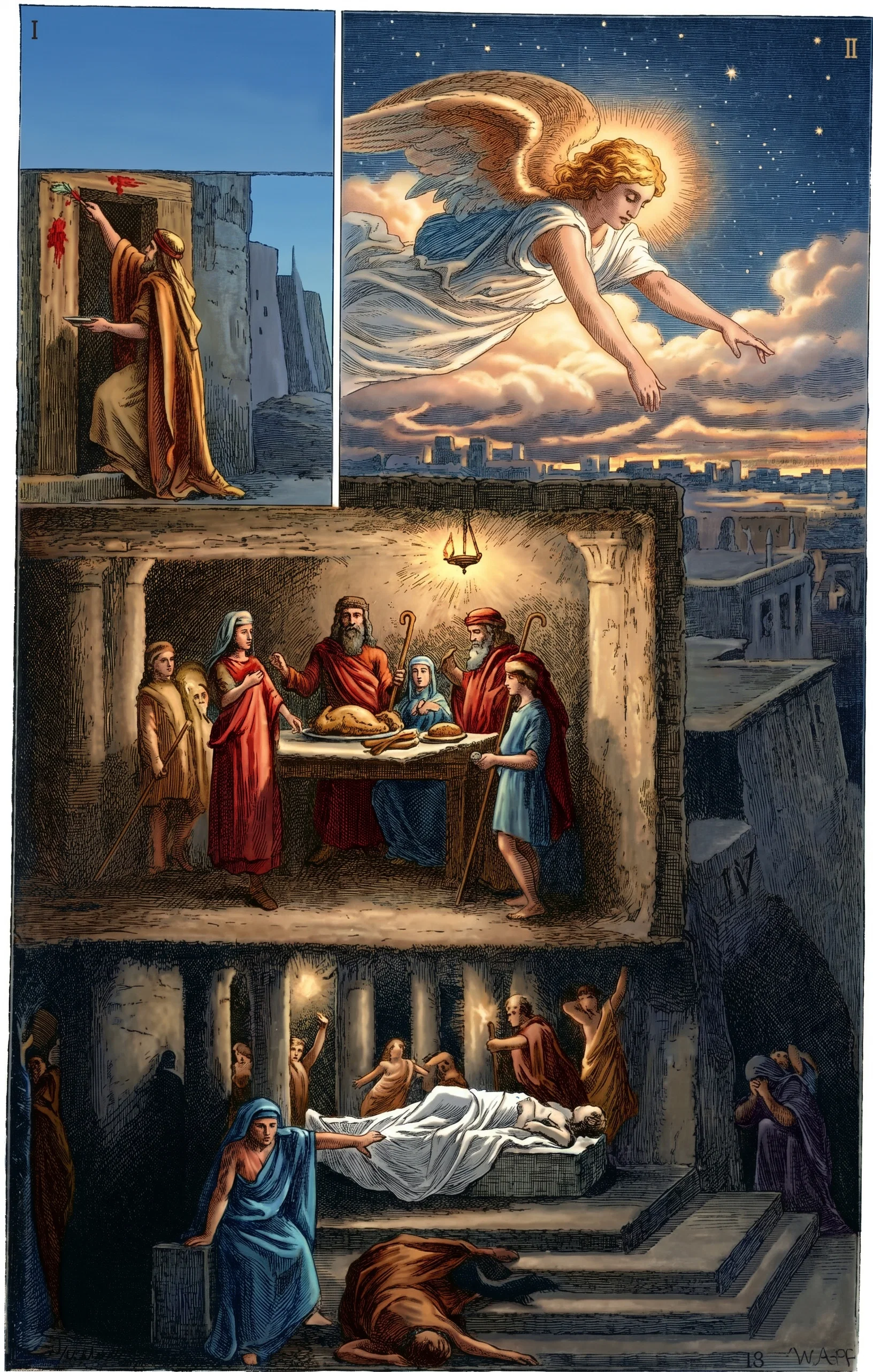 Copyrighted.
I. Sprinkling the Blood  THE PASSOVER  II. The Destroying Angel
III. The Passover Supper  IV. The First-born Slain