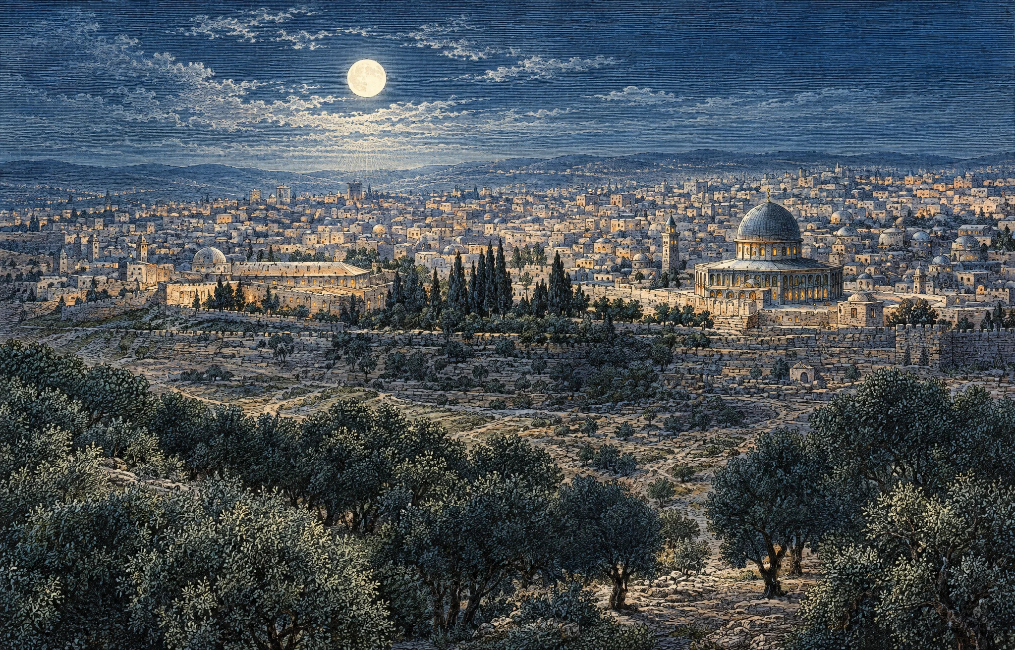 MODERN JERUSALEM BY MOONLIGHT