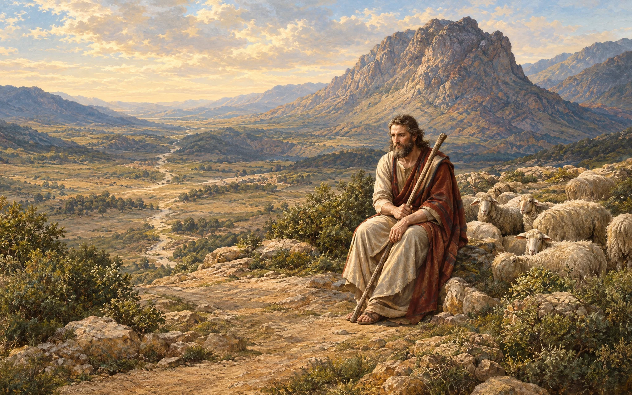 MOSES A SHEPHERD — “Shut in by the bulwarks of the mountains. Moses was alone with God.”