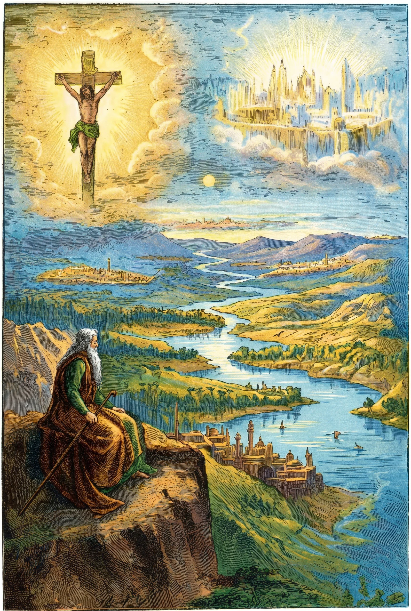 MOSES VIEWING THE LAND OF PROMISE

“A panoramic view of the land of promise was presented to him. . . . He seemed to be looking upon a second Eden.”